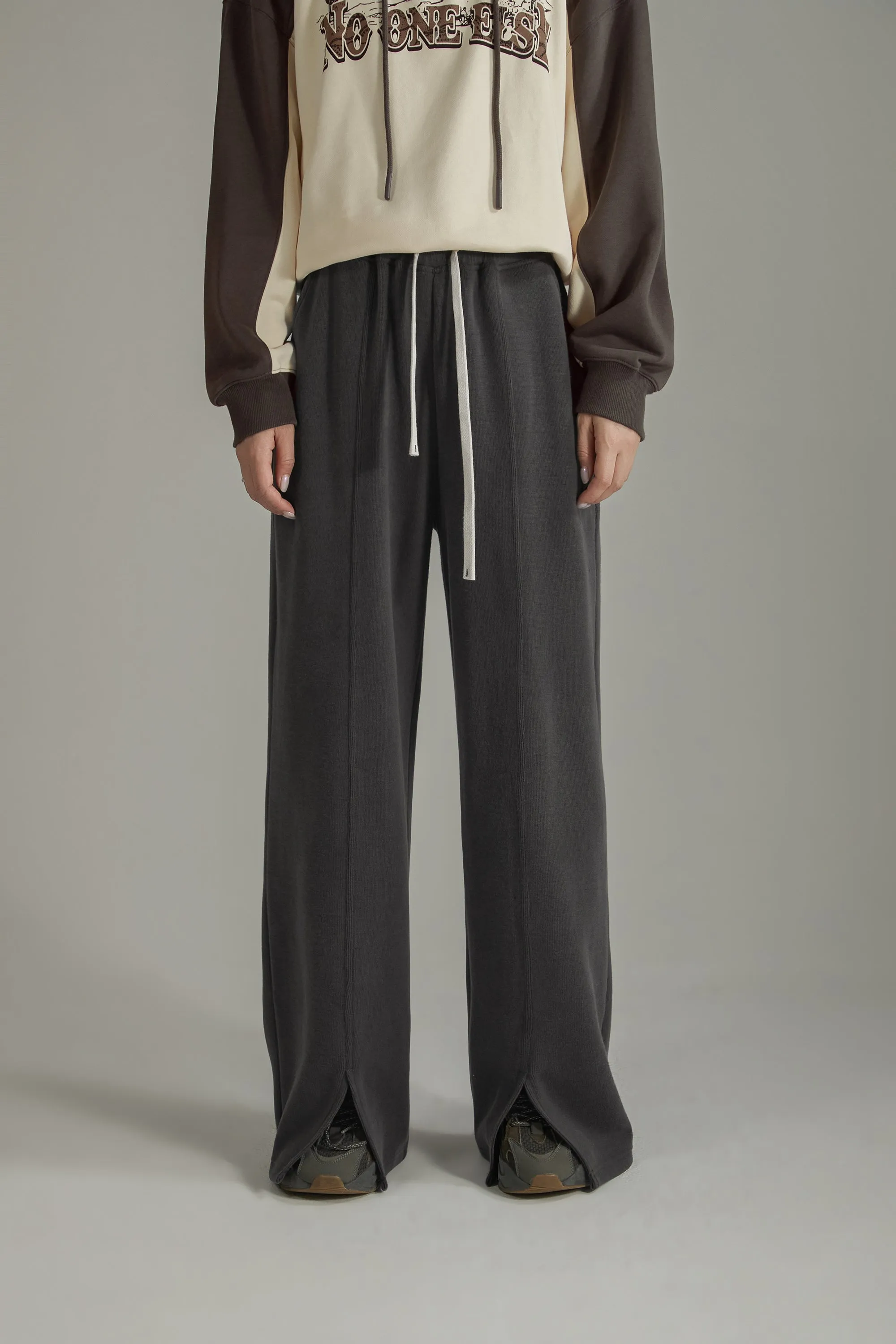 Slit Sweatpants Wide Pants