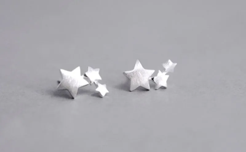 Small Triple Star Earrings