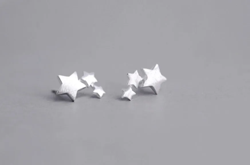 Small Triple Star Earrings