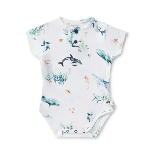 Snuggle Hunny SS Bodysuit - Ocean White