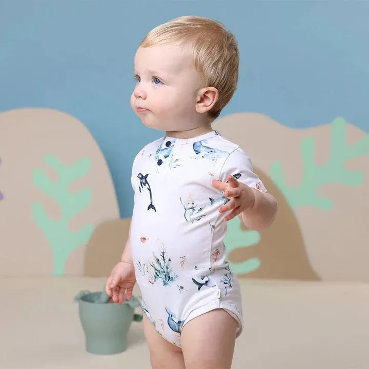 Snuggle Hunny SS Bodysuit - Ocean White