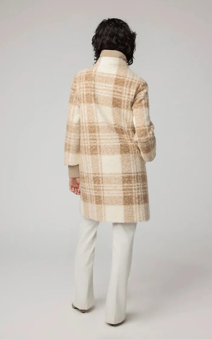 SOIA&KYO SAMANTHA - Straight-Fit Plaid Coat With Bib