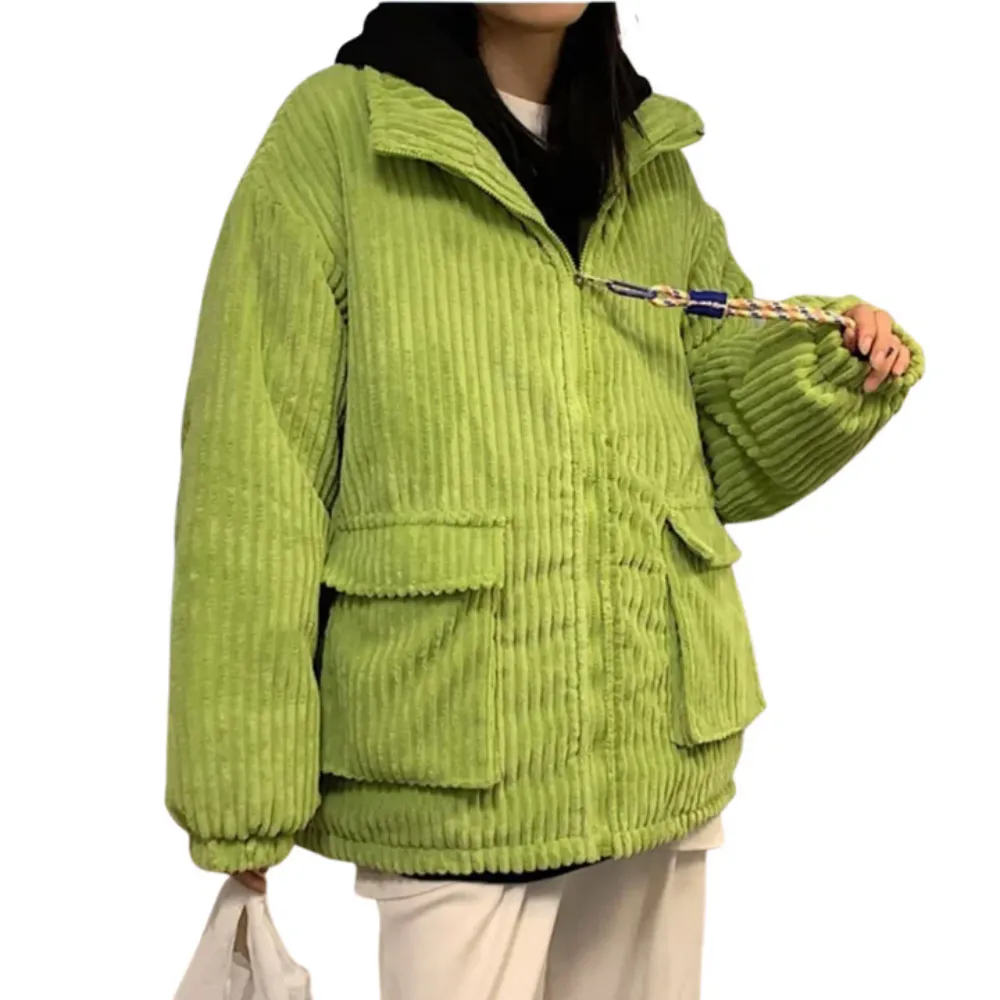 Solid Color Corduroy Coat