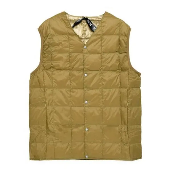 Taion V Button Down Vest - Beige