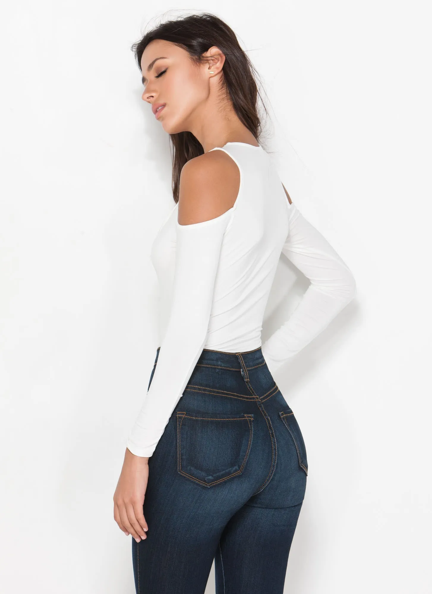 Tie Things Up Cold Shoulder Bodysuit