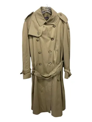 Tom James Beige Cotton Blend Epaulettes Belted Trench Men's Coat