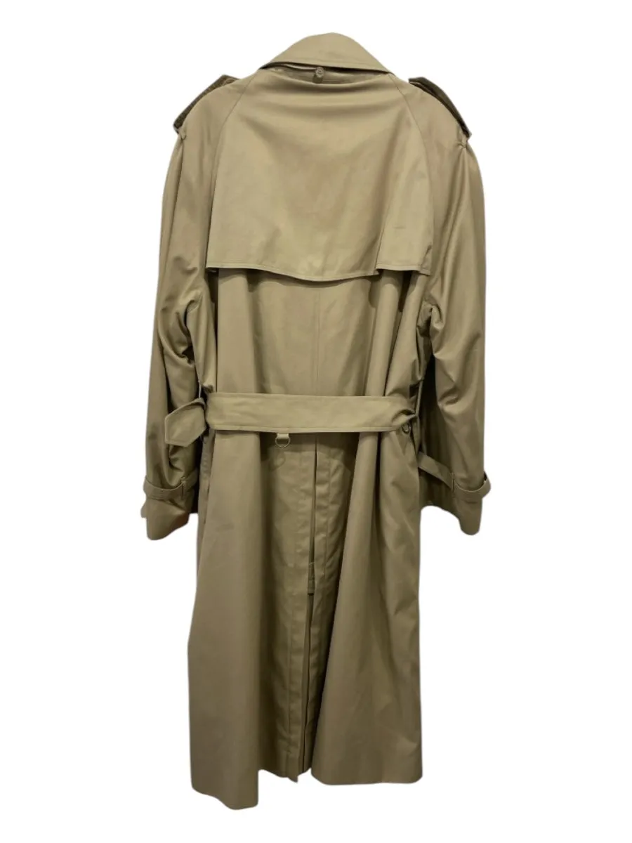 Tom James Beige Cotton Blend Epaulettes Belted Trench Men's Coat