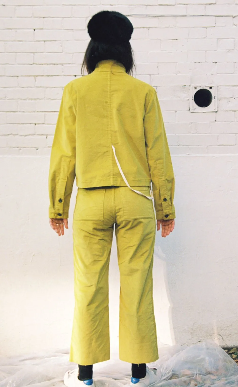 Unisex lime corduroy pants