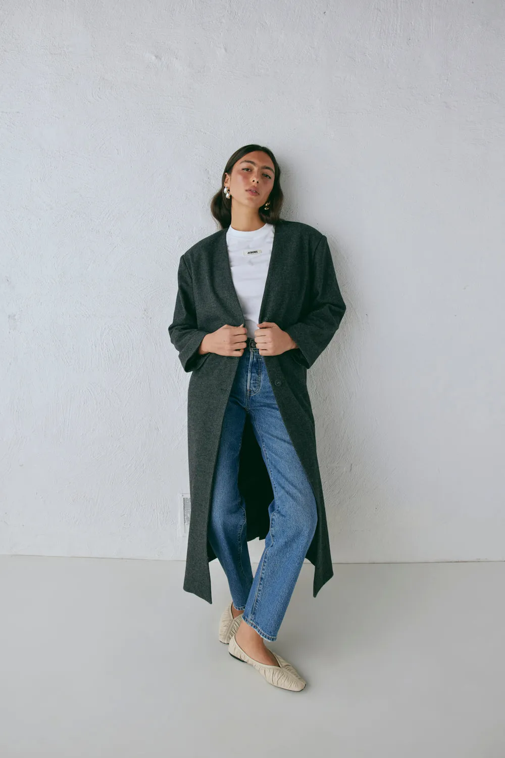 Vale Trench Coat Charcoal