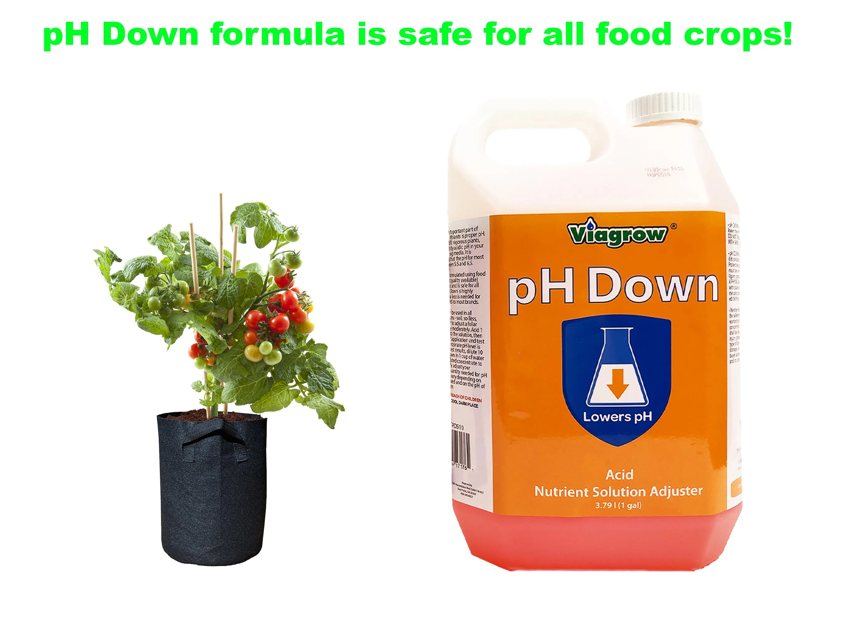 Viagrow 1 Gallon pH Down Liquid Nutrient Adjusting Solution - Acid (EA)