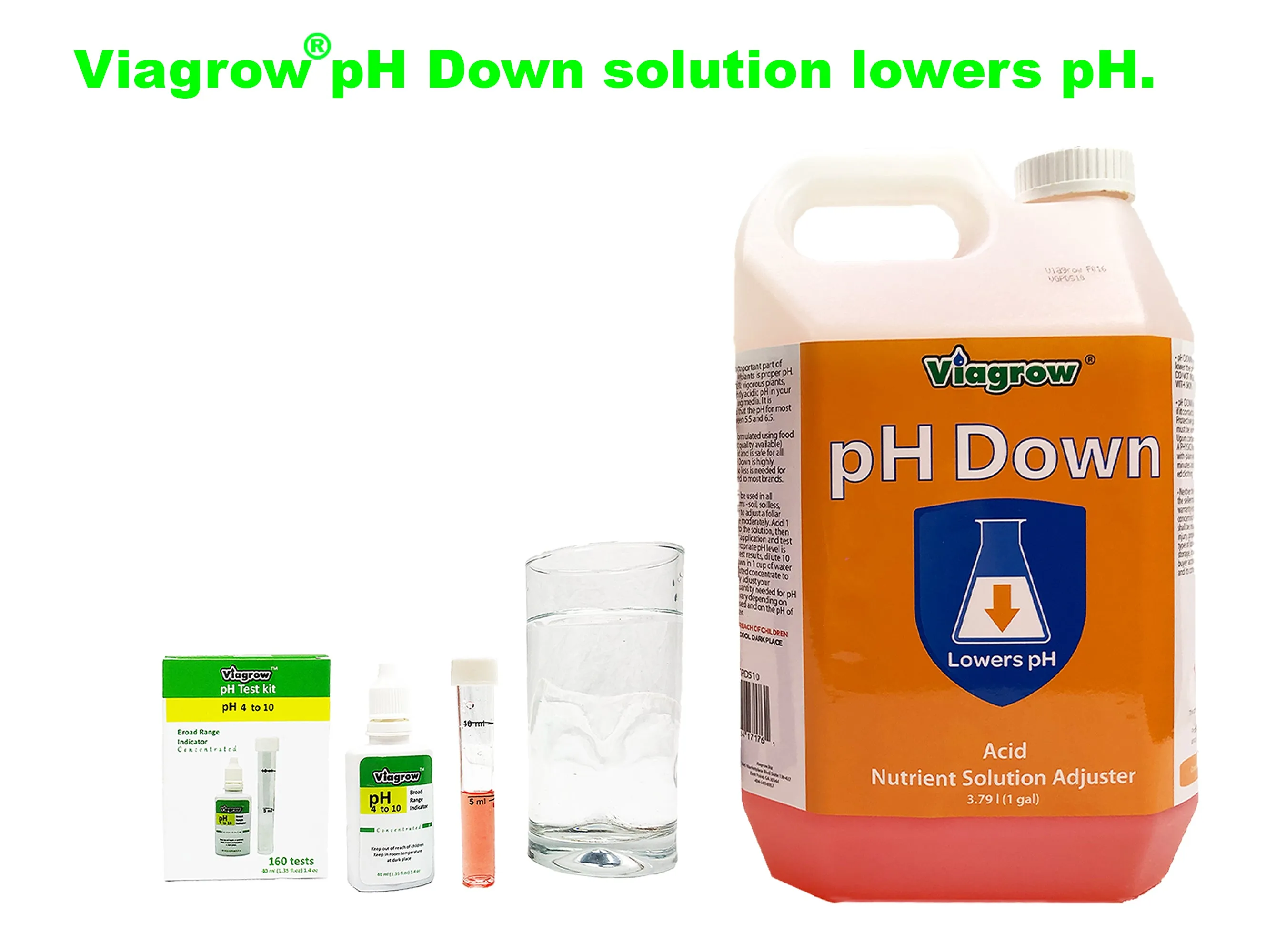 Viagrow 1 Gallon pH Down Liquid Nutrient Adjusting Solution - Acid