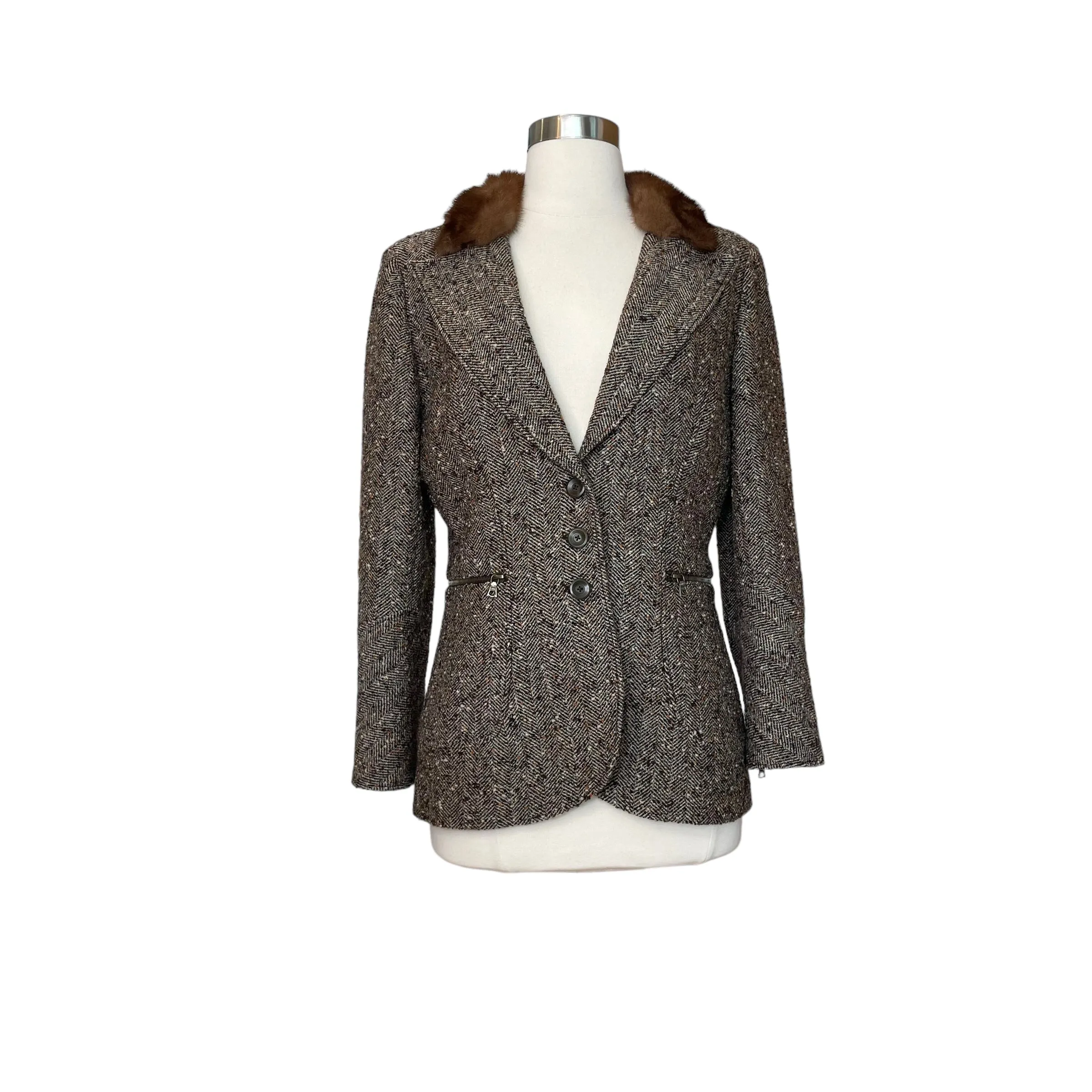 Vintage Blazer with Fur - M