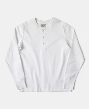 Vintage Long Sleeve Henley Shirt - White