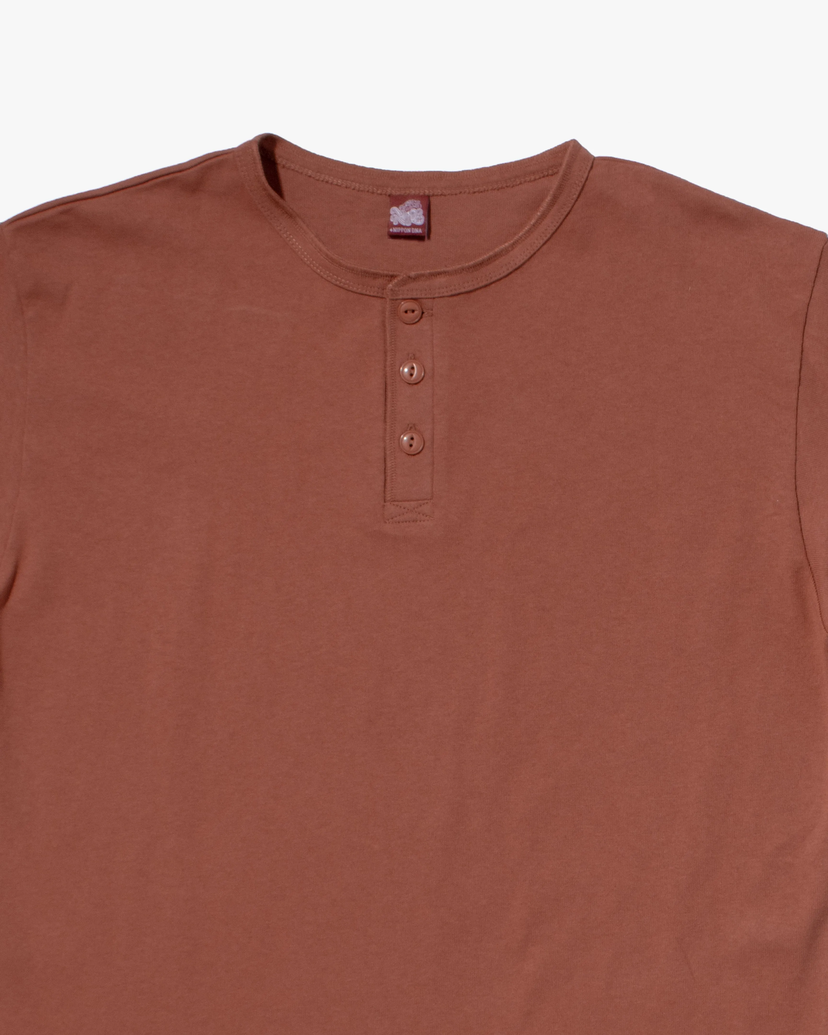 Wa-Modern Henley Tee Dusty Red