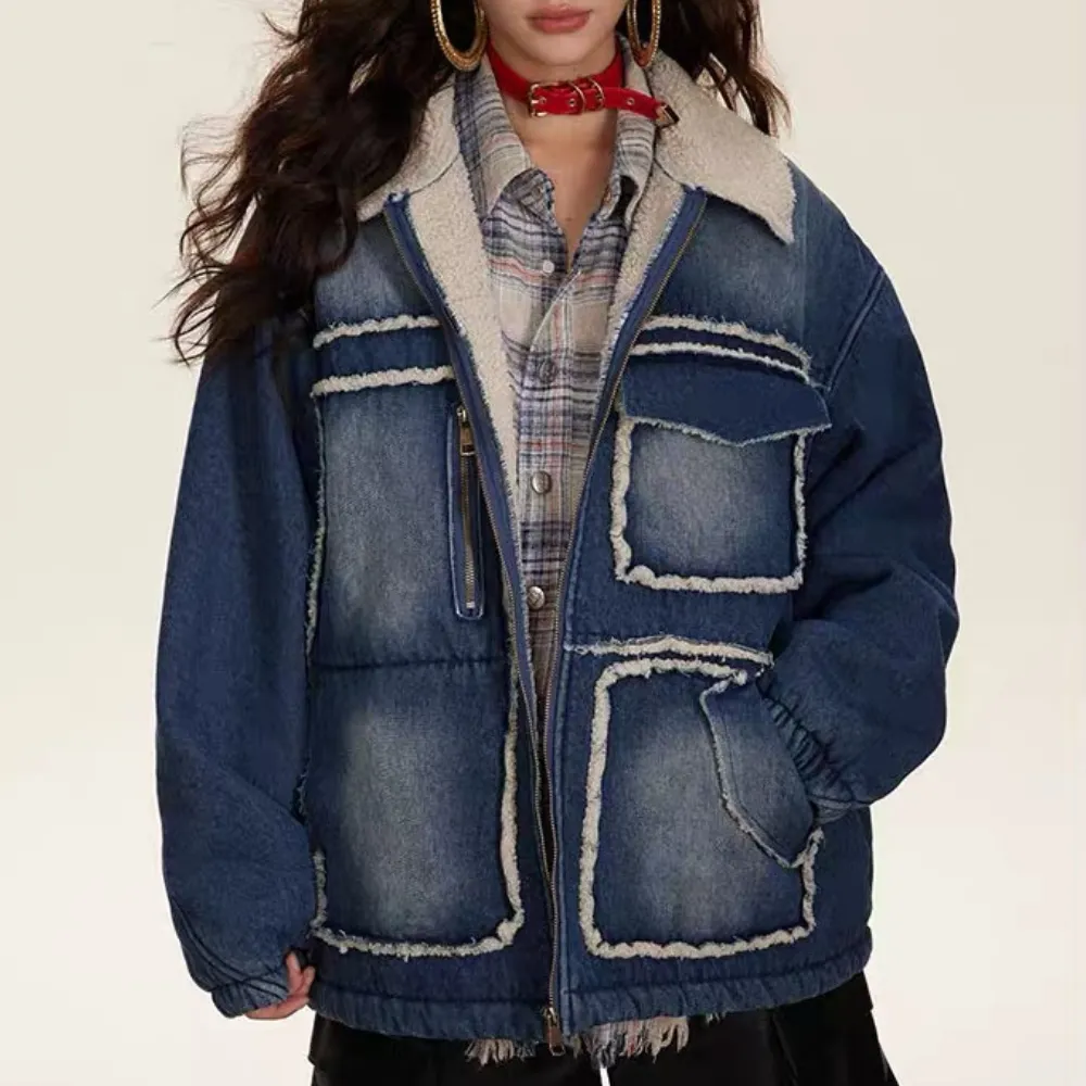 Warm denim Coat