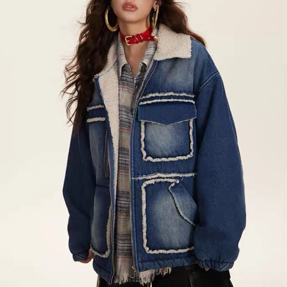 Warm denim Coat