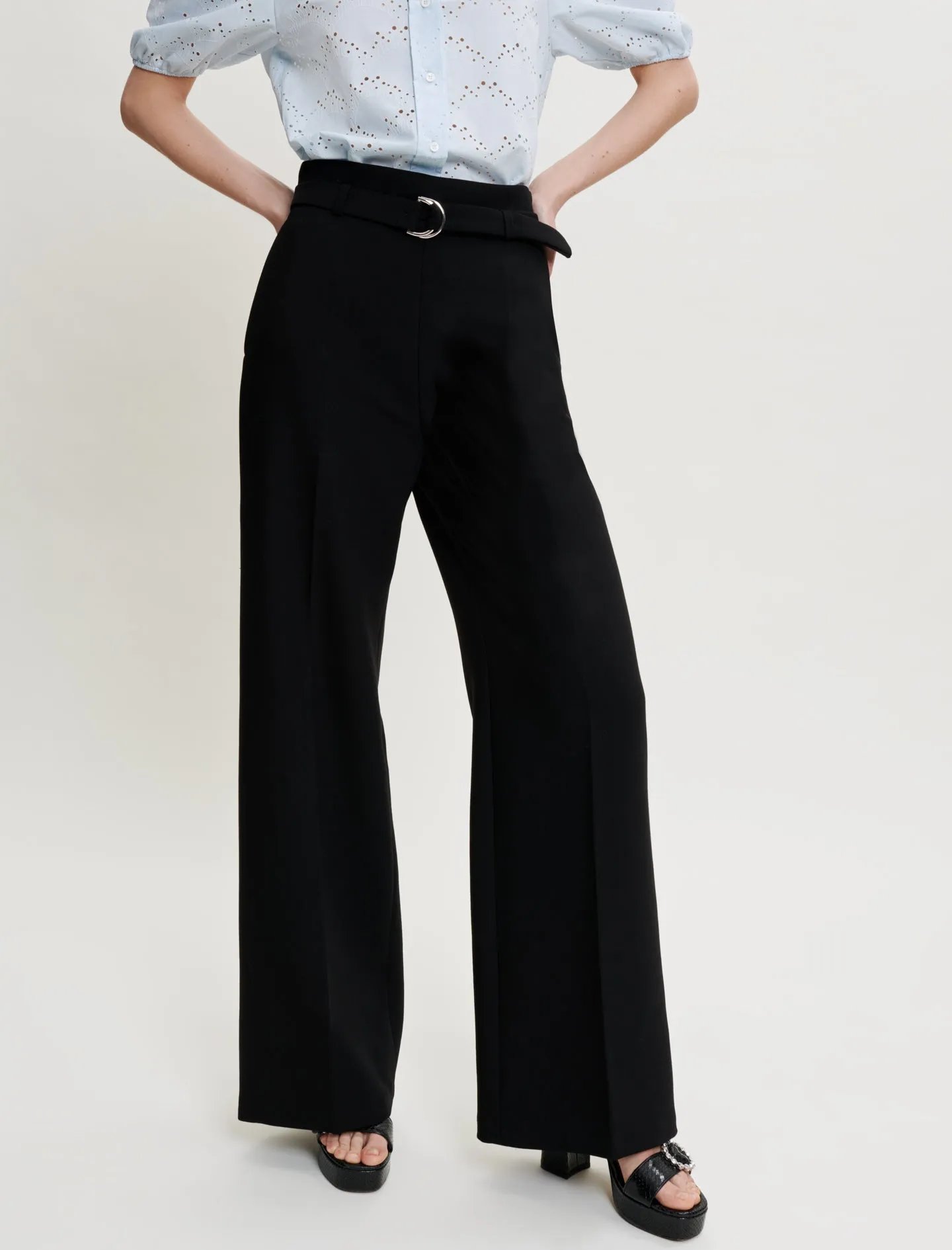 WIDE BELTED TROUSERS