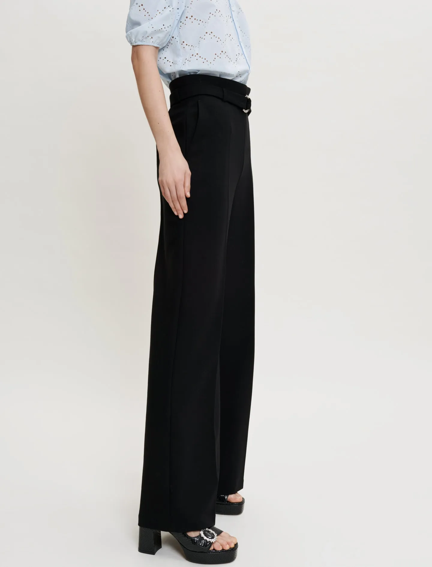 WIDE BELTED TROUSERS