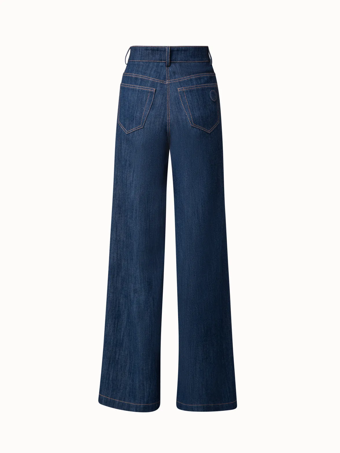 Wide Leg Pants in Cotton Stretch Denim