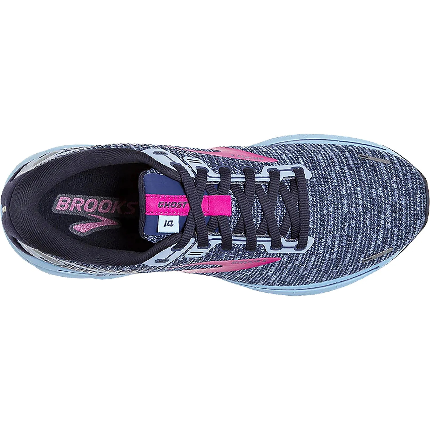 Women's Brooks Ghost 14 Peacoat/Blissful Blue/Fuchsia Mesh