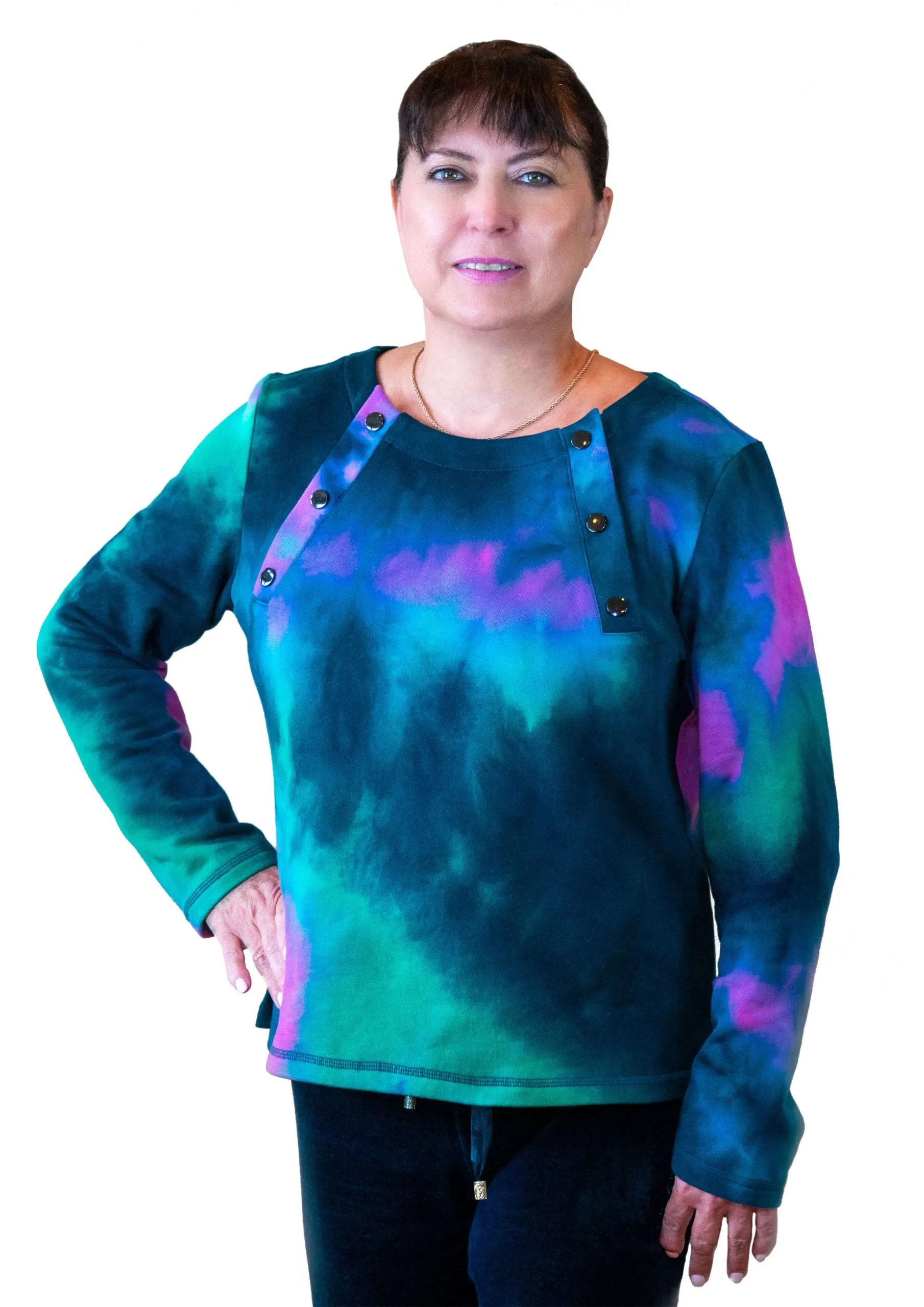 Women's Chemo Shirt Chest Port Access Chemo-Patient Gift Teal