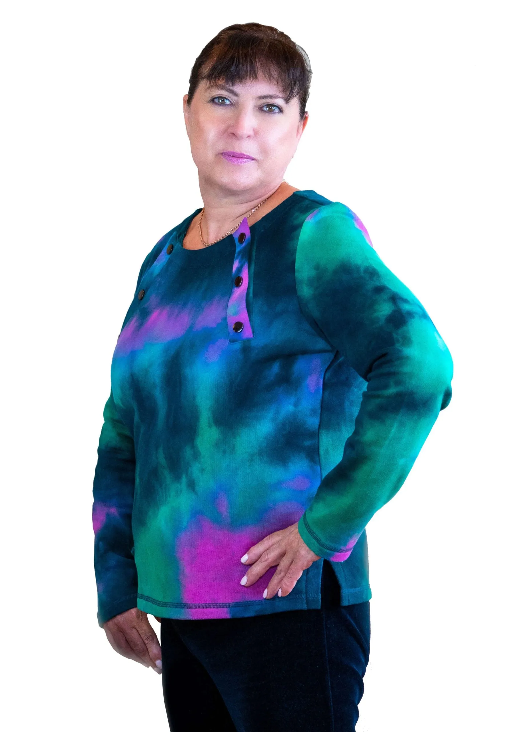 Women's Chemo Shirt Chest Port Access Chemo-Patient Gift Teal