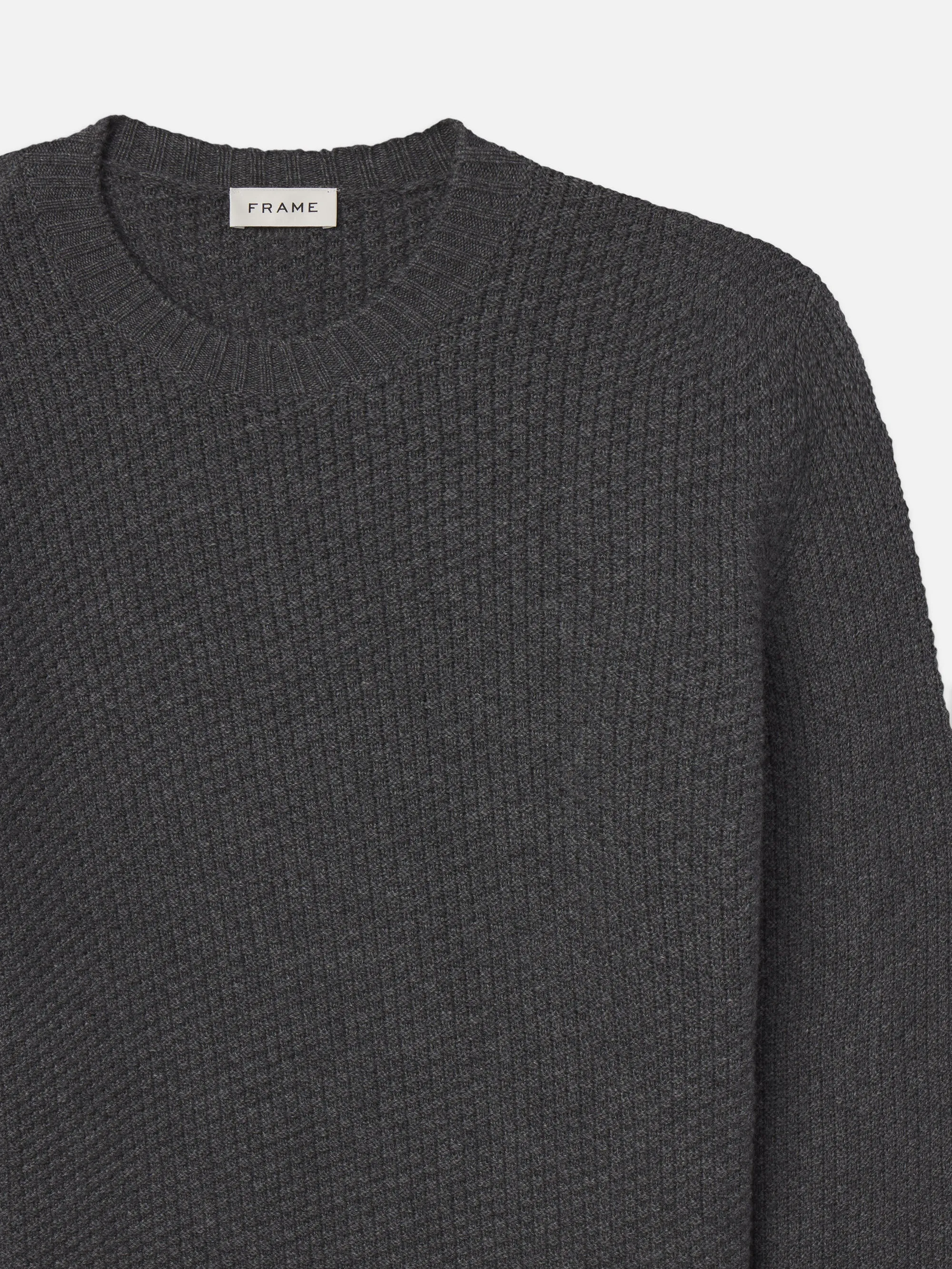 Wool Cashmere Textured Sweater  -- Anthracite