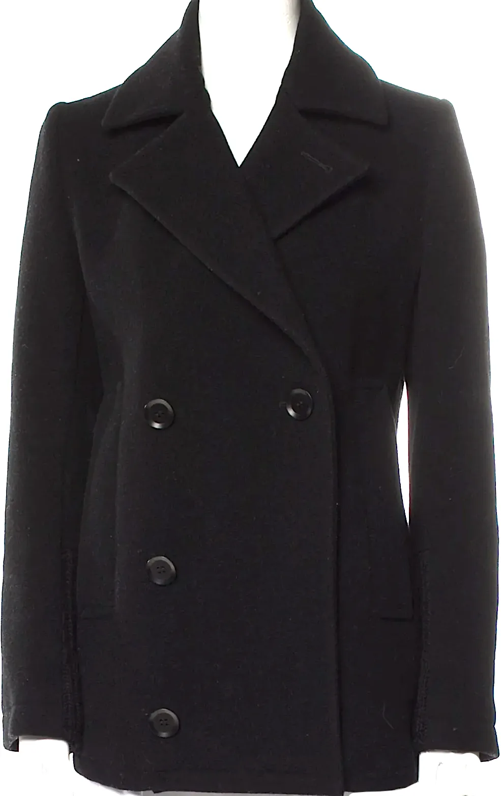 Yohji Yamamoto Japan. Y's Black Wool Blend Peacoat