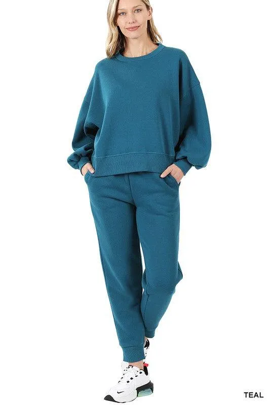 Zenana Sweatshirt and Sweatpants Set