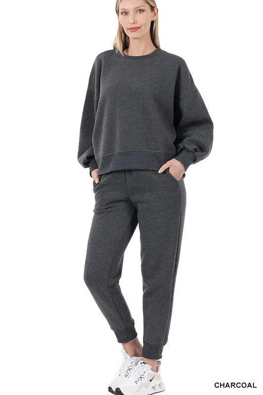 Zenana Sweatshirt and Sweatpants Set